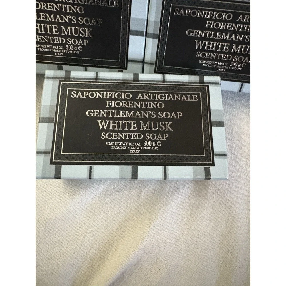 NEW SAPONIFICIO ARGIANALE FIORENTINO MEN BAR Soap 10.5oz Italy WHITE MUSK 3 BOX